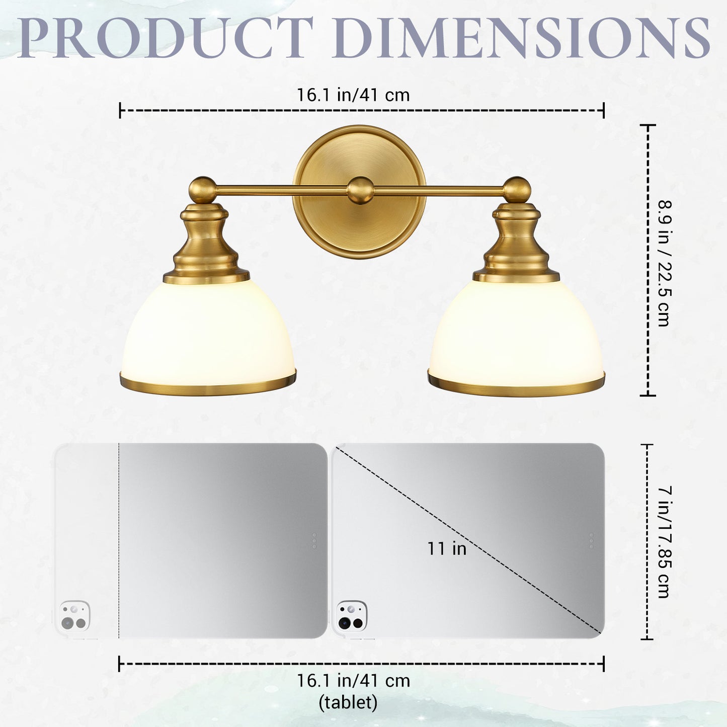 Aurelia 2-Light Gold Bathroom Vanity Light