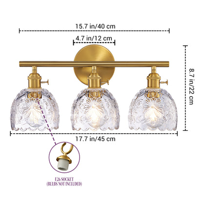 Aurelia 3-Light Floral Glass Vanity Light
