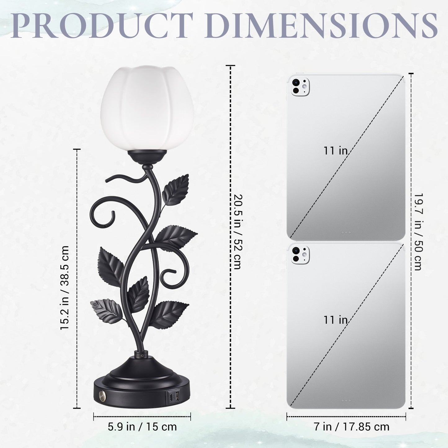 Cozyloom Black Vintage Table Lamp Set of 2 with USB