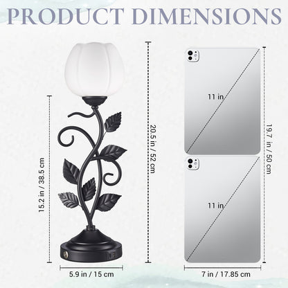 Cozyloom Black Vintage Table Lamp Set of 2 with USB