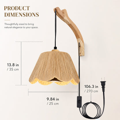 Aurelia Boho Hanging Grow Light Wall Sconce with 18W Bulb