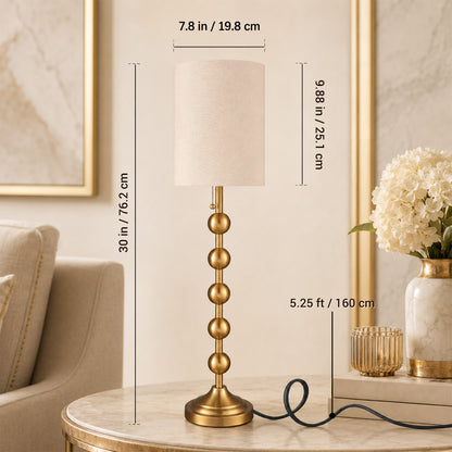 Aurelia  30 Inch Tall Buffet Gold Lamps Set of 2 for Console Table, Living Room
