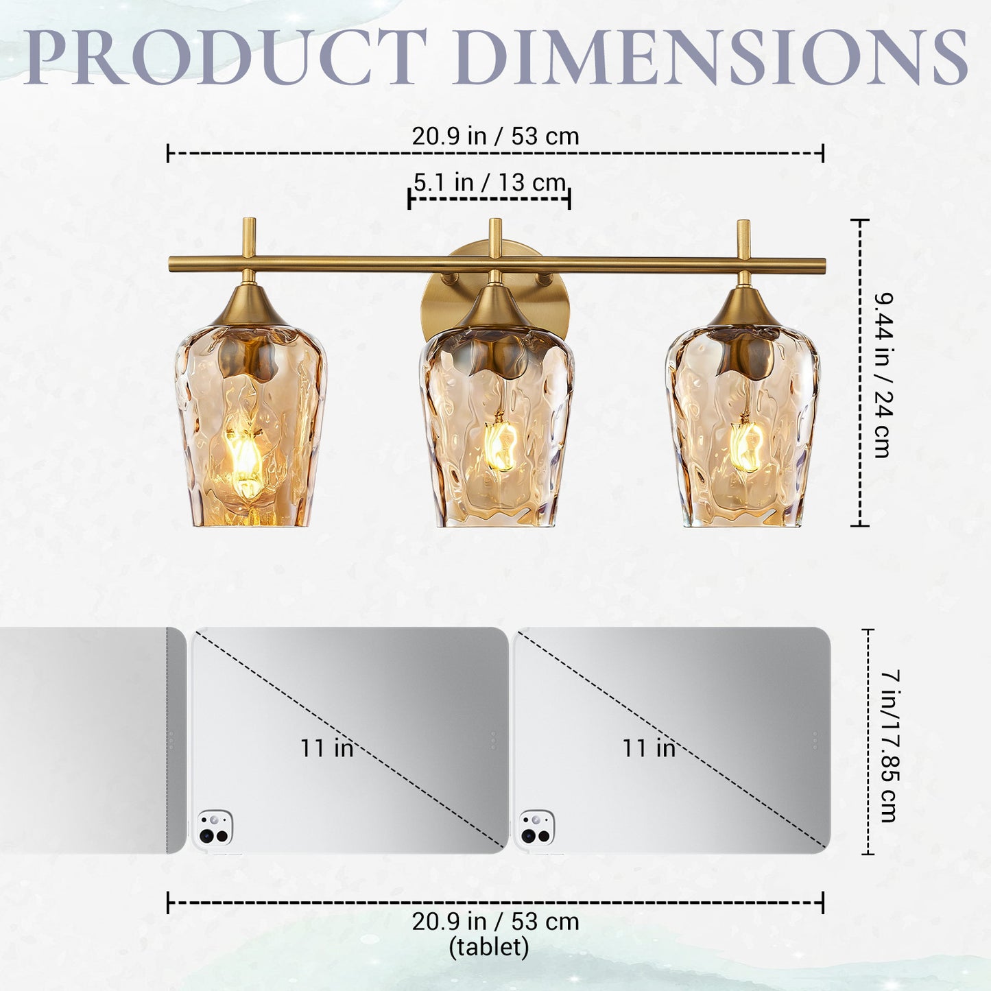 Aurelia 3-Light Brass Gold  Vanity Light