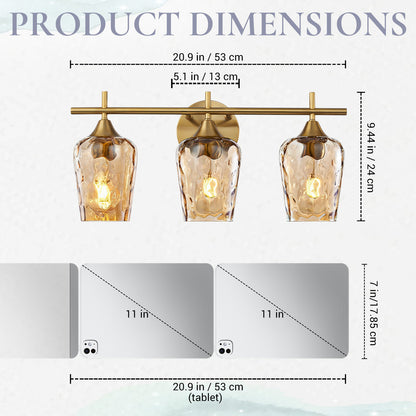 Aurelia 3-Light Brass Gold  Vanity Light
