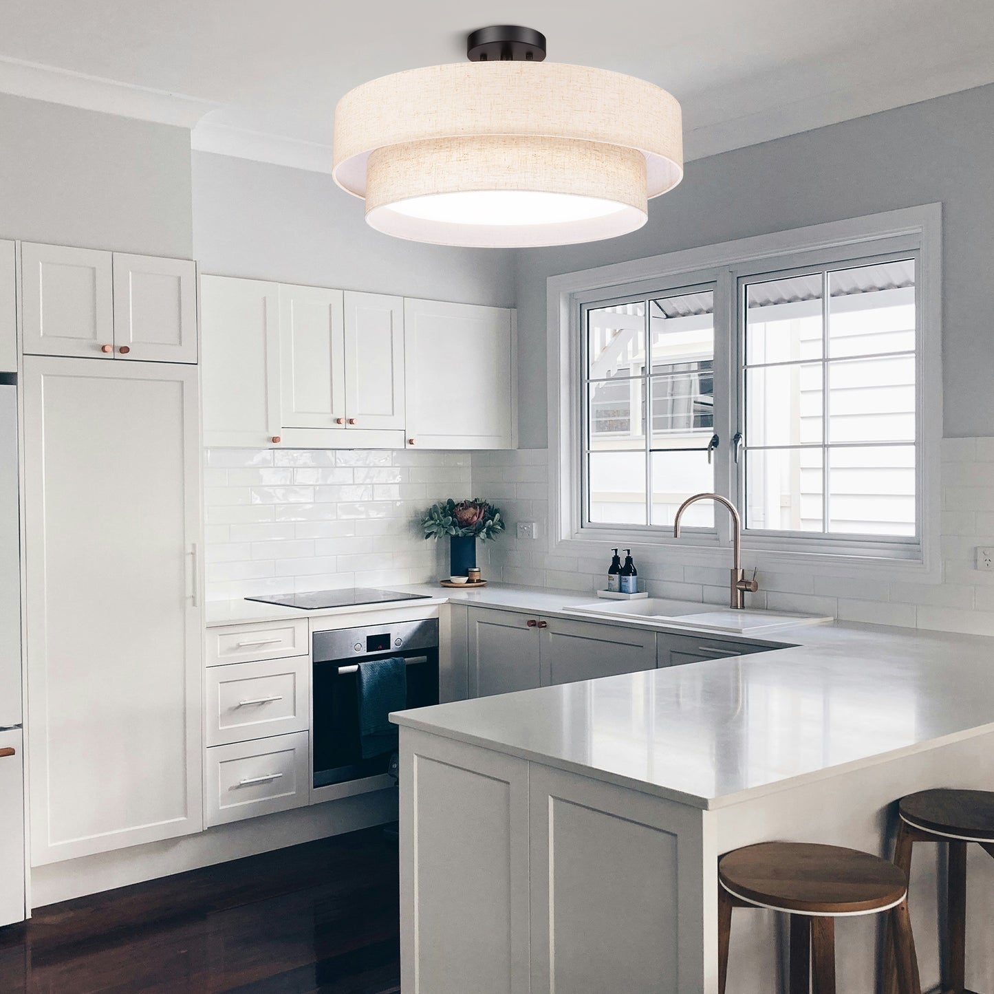 Aeris 20 Inch 48W LED Semi Flush Mount Ceiling Light